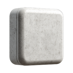 Realistic Stone Cube 3D Icon - Natural Concrete Texture