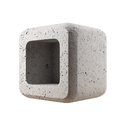 Stone Cube with Square Niche - 3D Rendered Icon