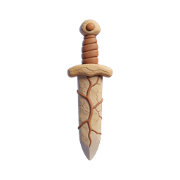 Icona 3D pugnale di pietra antico per giochi fantasy