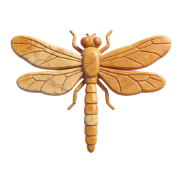 Stone Dragonfly Icon - 3D Marble Render Design