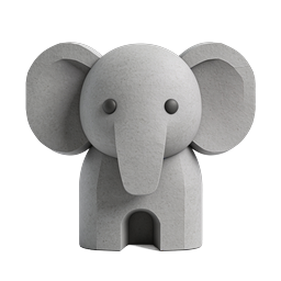 ไอคอนช้างหิน - ดีไซน์สัตว์ 3D แบบมินิมอล