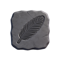 Stone Tablet with Carved Feather Quill Icon
