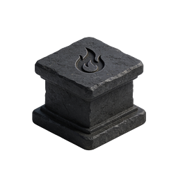 Stone Fire Altar Pedestal Icon - Sacred Flame Symbol