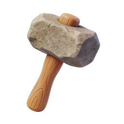 Stone Hammer 3D Icon - Crafting Tool Illustration