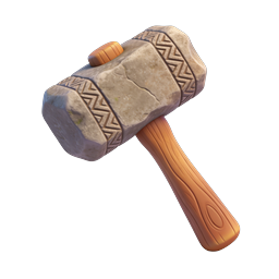 Stone Hammer Icon - 3D Rendered Tool Graphic