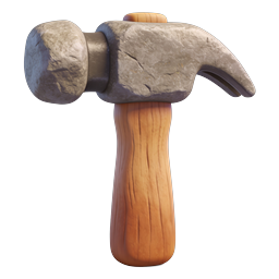 Stone Hammer Tool Icon | Realistic 3D Render