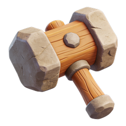 Stone Hammer Double-Headed 3D Game Icon