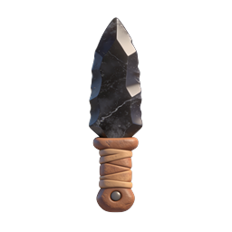 Icona 3D di coltello di pietra primitivo