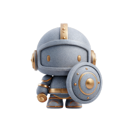 ストーンナイトロボットキャラクターアイコン - 3Dレンダリング