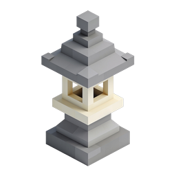 Isometric Stone Lantern 3D Icon - Traditional Asian Design