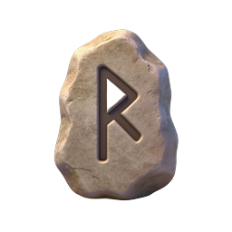 Stone Carved Play Button Icon - Realistic Rock Design