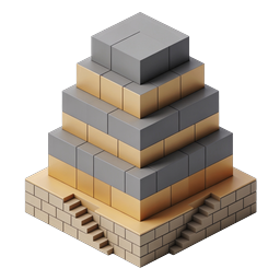 Isometric Stone Pyramid Ziggurat 3D Icon