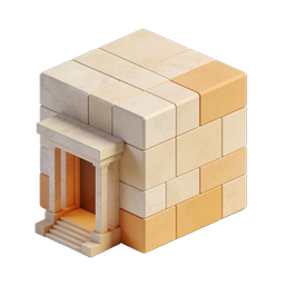 Stone Temple Isometric 3D Icon for Architecture