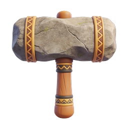 Stone War Hammer - Ancient Tribal Weapon 3D Icon