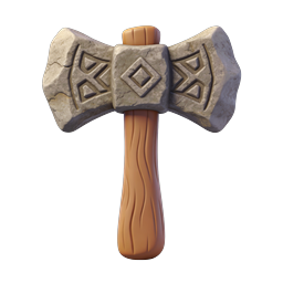 Stone War Hammer with Runic Carvings - 3D Icon