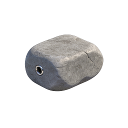 Realistic Stone with Metal Grommet 3D Icon