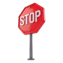 3D Stop Sign Icon - Premium Traffic Sign Illustration