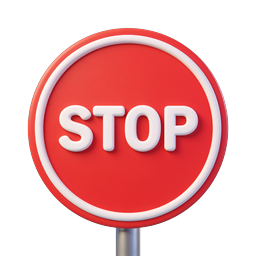 Stop Sign Icon - 3D Traffic Warning Symbol