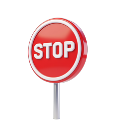 3D Stop Sign Icon - Realistic Traffic Sign Illustration