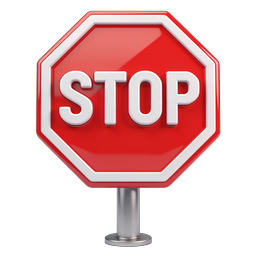 Stop Sign Icon - 3D Realistic Traffic Sign Design