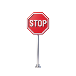 Realistic 3D Stop Sign Icon for Road Safety