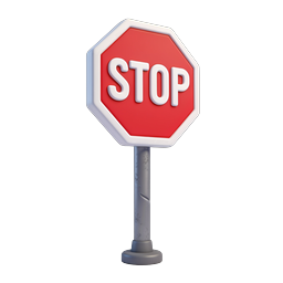 Icona Segnale di Stop 3D - Avviso di Traffico e Sicurezza Stradale