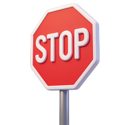 Icona segnale di stop | Segnale stradale 3D