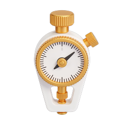 Premium 3D Stopwatch Timer Icon - Gold & White