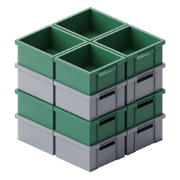 Icône de caisses de rangement empilées - Design 3D Isométrique