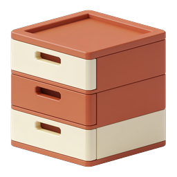Stacked Storage Drawers 3D Icon - Modern Organization