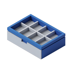 Isometric Storage Organizer Tray Icon - 3D Drawer Box