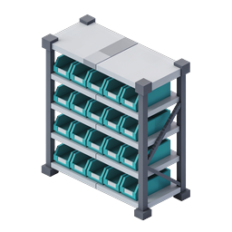 Industrial Storage Shelf Rack Icon | 3D Isometric