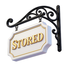 Stored Sign Hanging Icon - 3D Business Retail Graphic