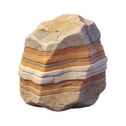 Stratified Rock Boulder Icon - Layered Stone Formation