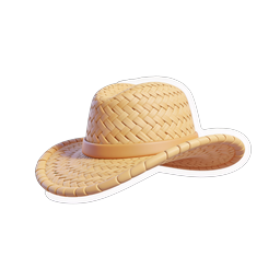 Straw Cowboy Hat Icon - Western Country Hat