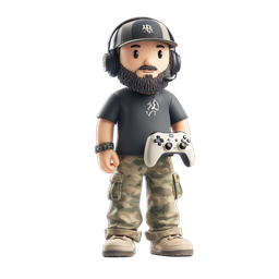 Stylized Gaming Character Icon for Enthusiasts
