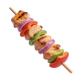 Vibrant Grilled Kebab Icon for Culinary Designs