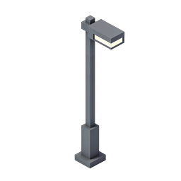 Isometric Street Lamp Post Icon - 3D Low Poly Design