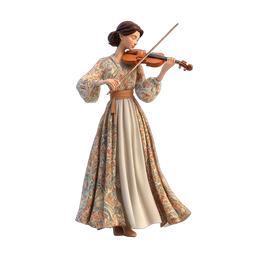 Elegant Violin Player Icon for Music Projects