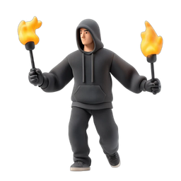 Dynamic Fire Dancer Icon for Events and Performances
