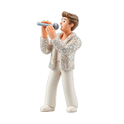 Stylized Singer Icon for Music and Entertainment