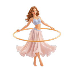 Fantasievolles Icon einer Hula-Tänzerin für dynamische Designs
