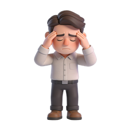 Stressed Character Icon for Mental Health Topics