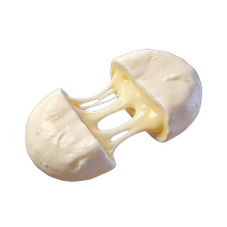 Stretched Mozzarella Cheese Icon - Realistic 3D Food Graphic