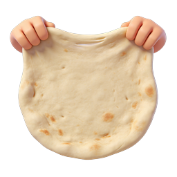 Stretching Flatbread Tortilla 3D Icon - Fresh Dough