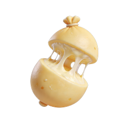 Stretchy Cheese Ball Icon - 3D Realistic Dairy Food Design
