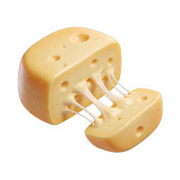 Stretchy Swiss Cheese 3D Icon - Melted Dairy Illustration