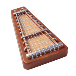 Wooden Stringed Musical Instrument Icon | 3D Render
