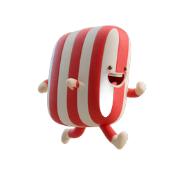 Cute Striped Candy Clay Mascot Character Icon