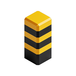 Striped Safety Pillar Isometric 3D Icon